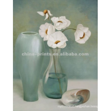 High Quality Vase White Flowers Oil Painting